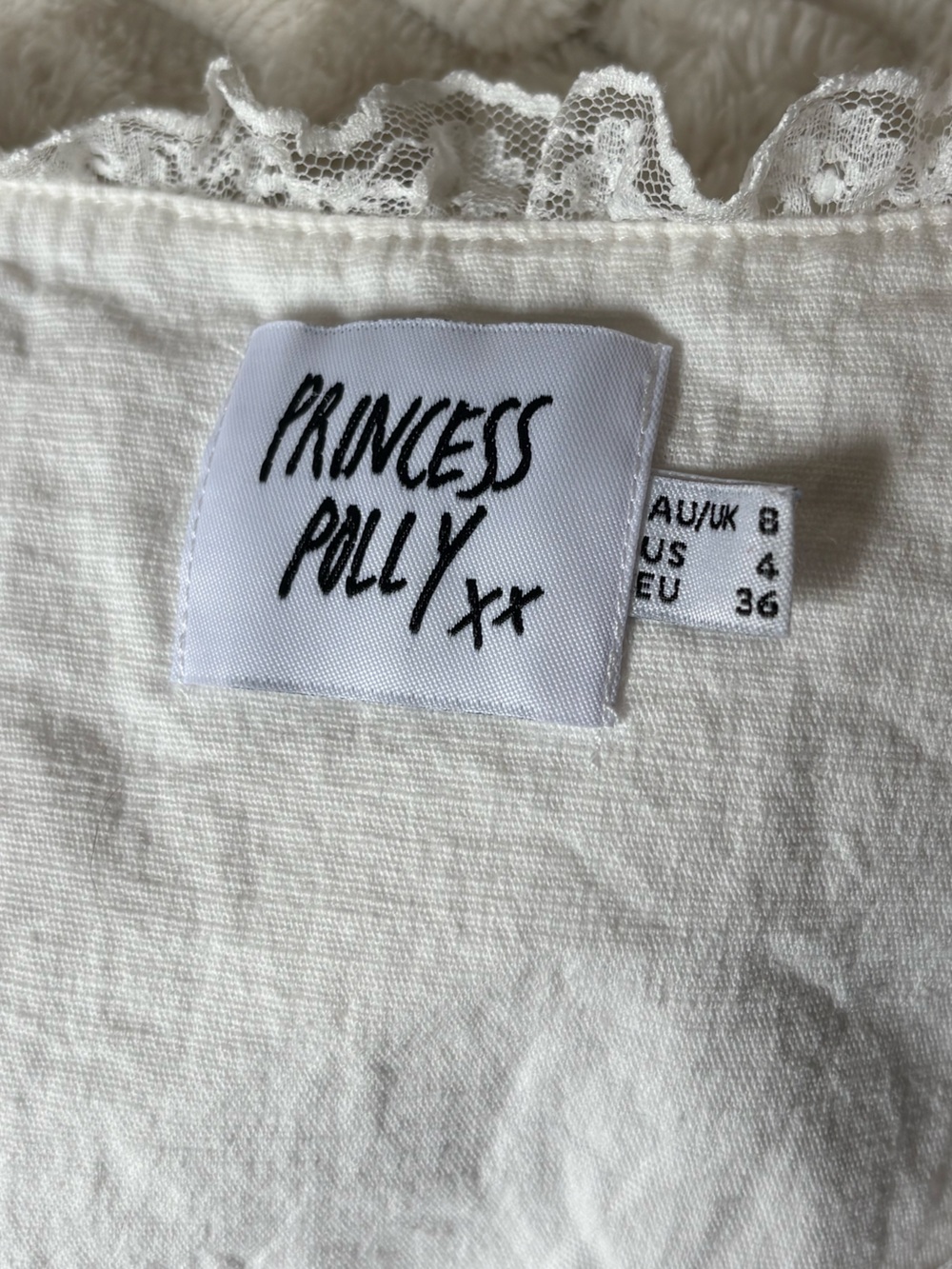 Princess Polly Silvanna Lace Trim Crop Top Tank - Picture 6 of 7
